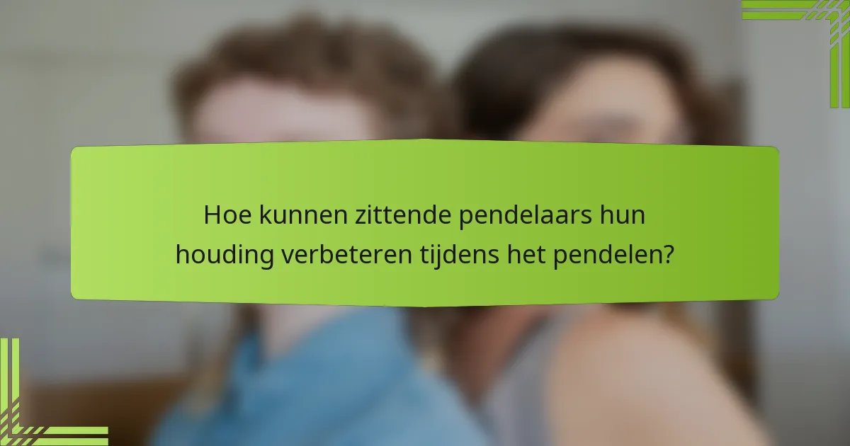 Hoe kunnen zittende pendelaars hun houding verbeteren tijdens het pendelen?