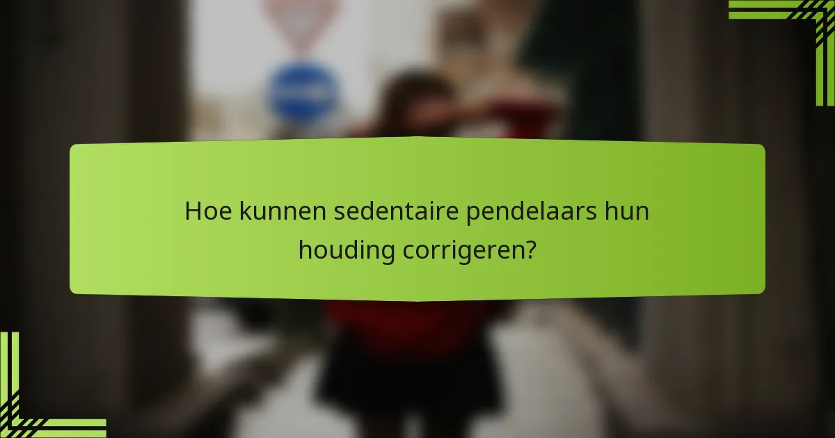 Hoe kunnen sedentaire pendelaars hun houding corrigeren?