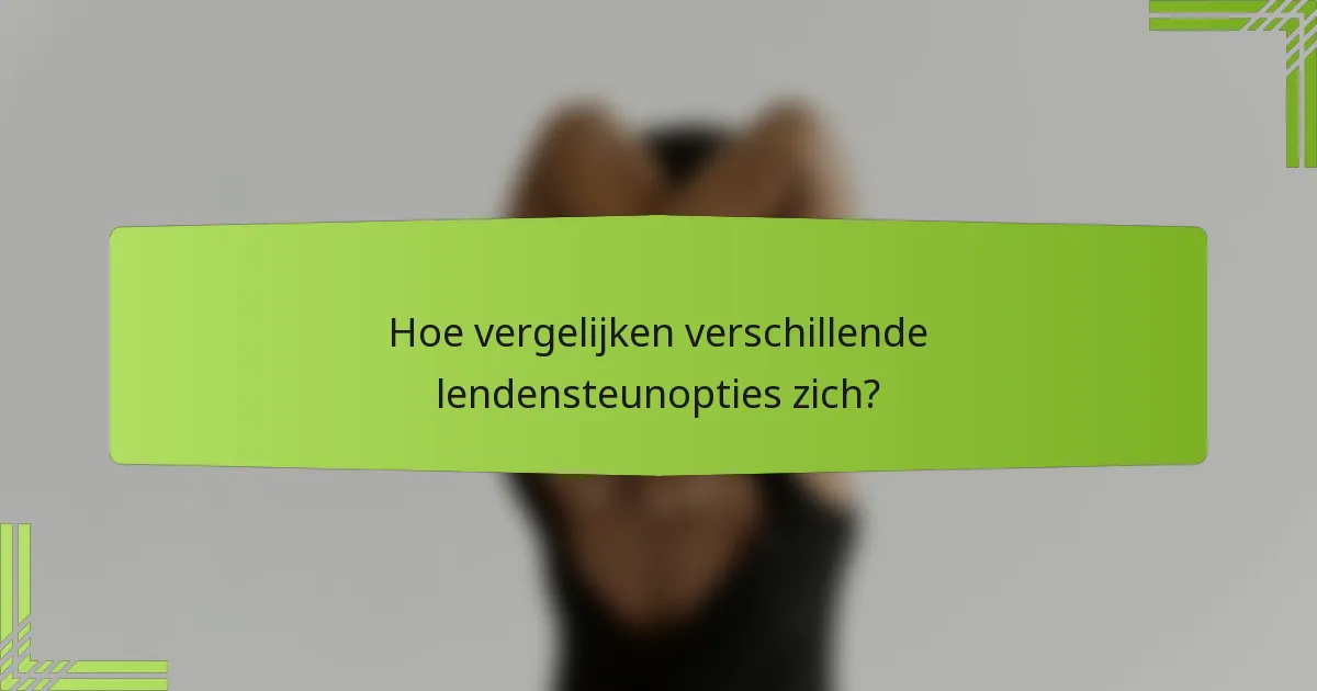 Hoe vergelijken verschillende lendensteunopties zich?