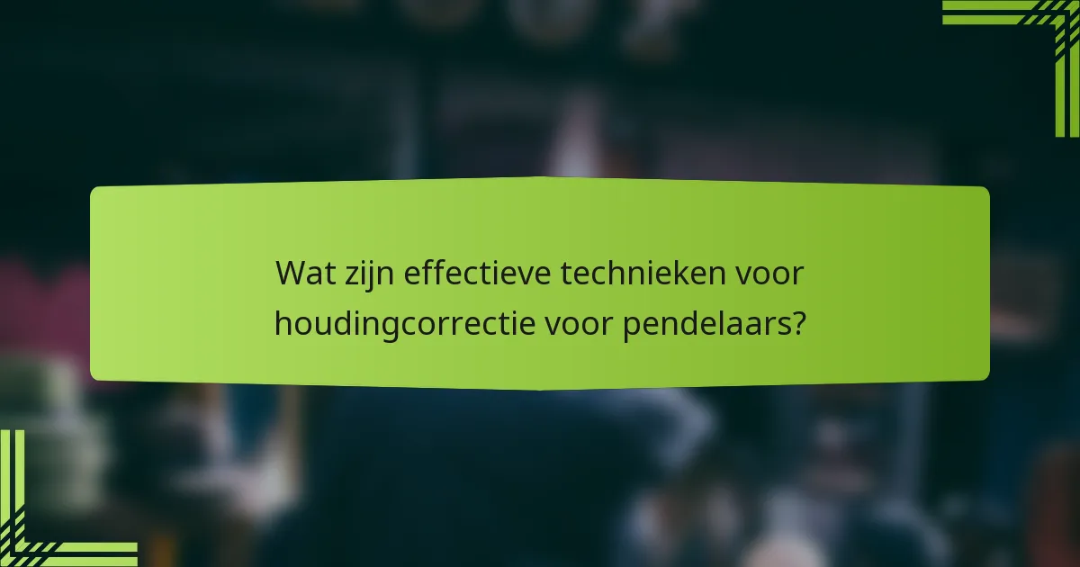 Wat zijn effectieve technieken voor houdingcorrectie voor pendelaars?